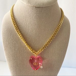 DIOR Sorbet Faux Fur Gold Necklace